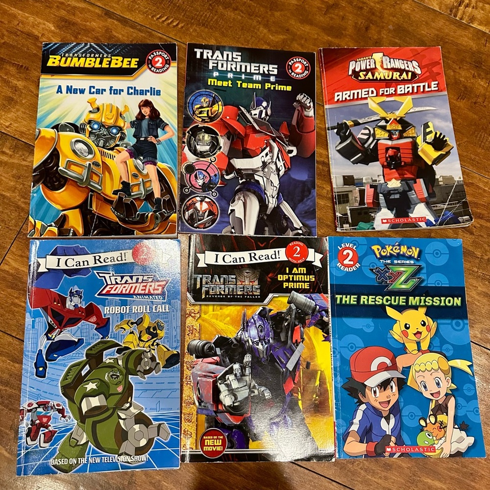 Transformers, Power Rangers and Pokemon Step 2 Kids Book Set